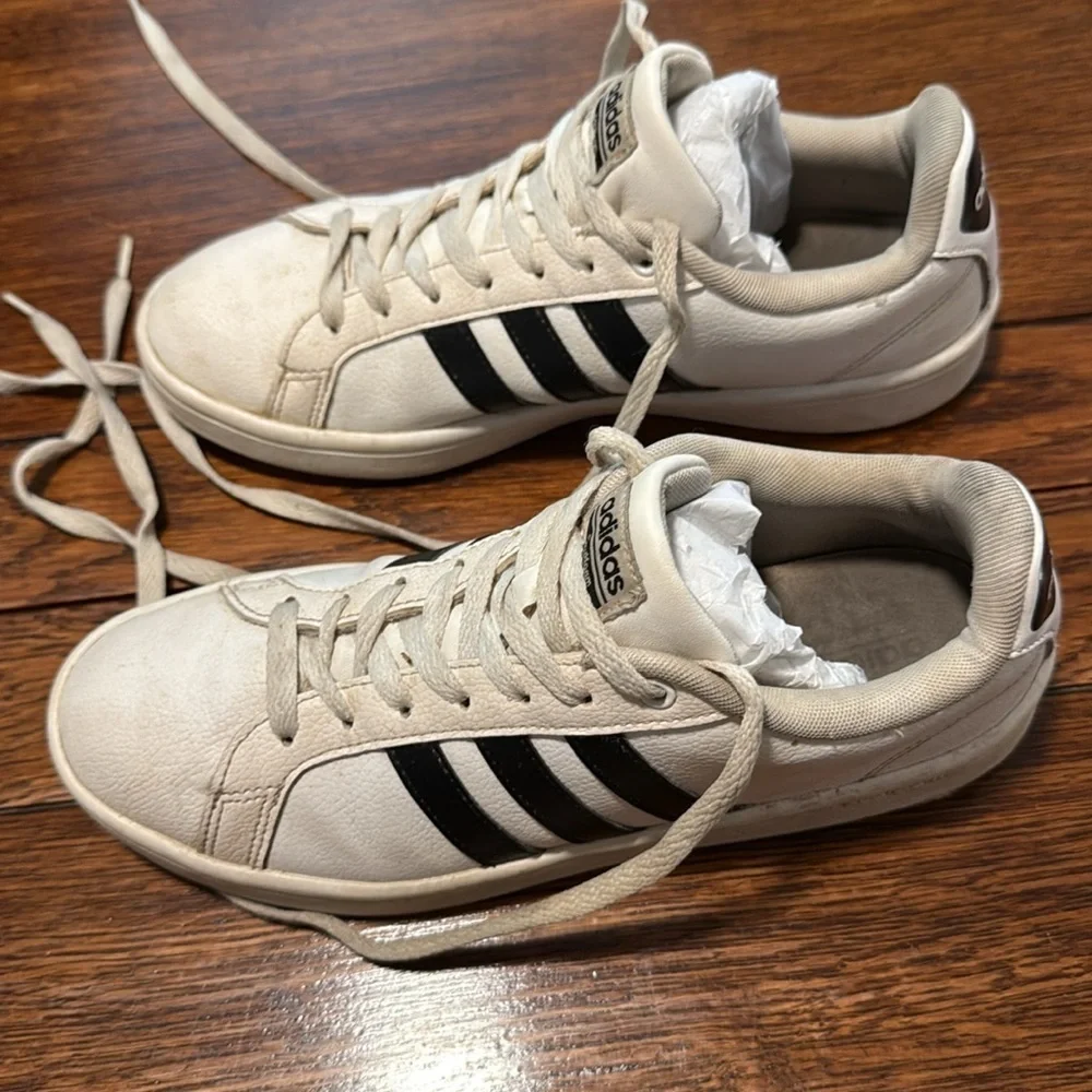 Adidas White and Black Sneakers Classic Minimalist Design